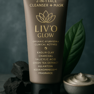 LIVOGLOW 2-in-1 Face Cleanser + Mask