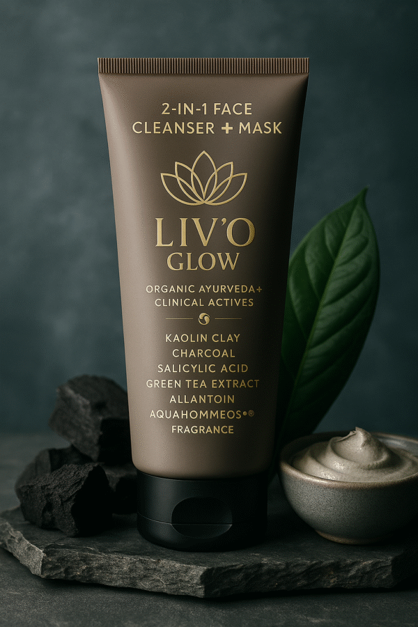 LIVOGLOW 2-in-1 Face Cleanser + Mask
