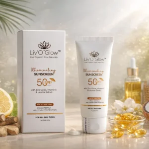 Sunscreen SPF 50 Liv_O Glow Illuminating Cosmetics
