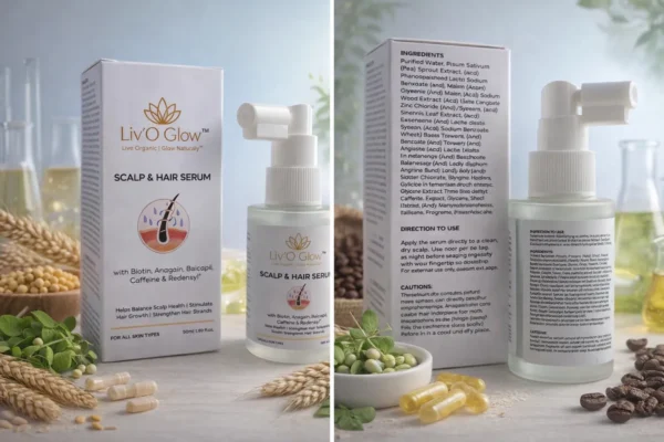 Liv_O Glow Scalp & Hair Serum - Front & Back