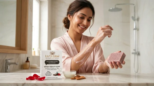 Lady using Bright Beauty Soap